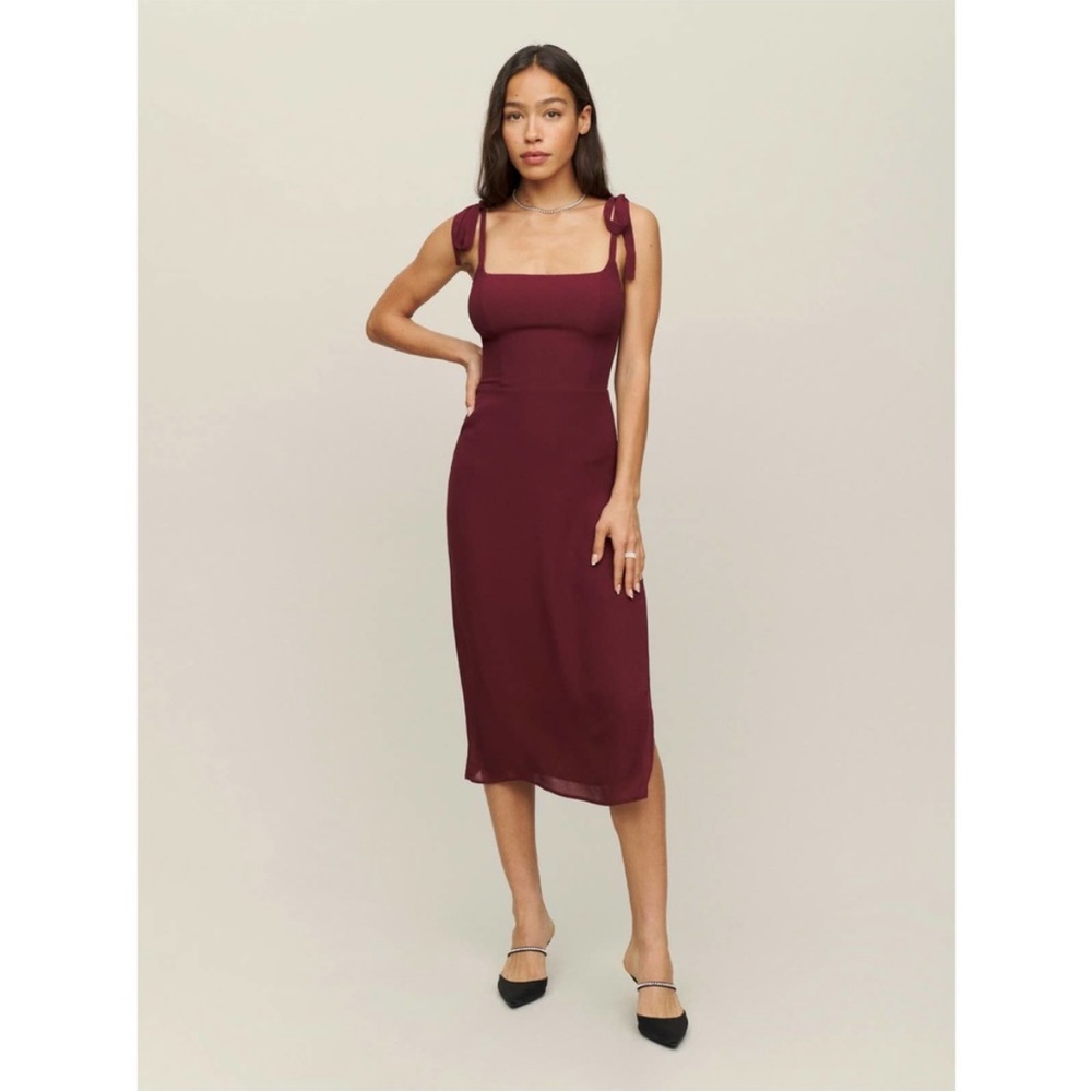 Reformation - Besse Tie Strap Dress - Plum - Size 8
